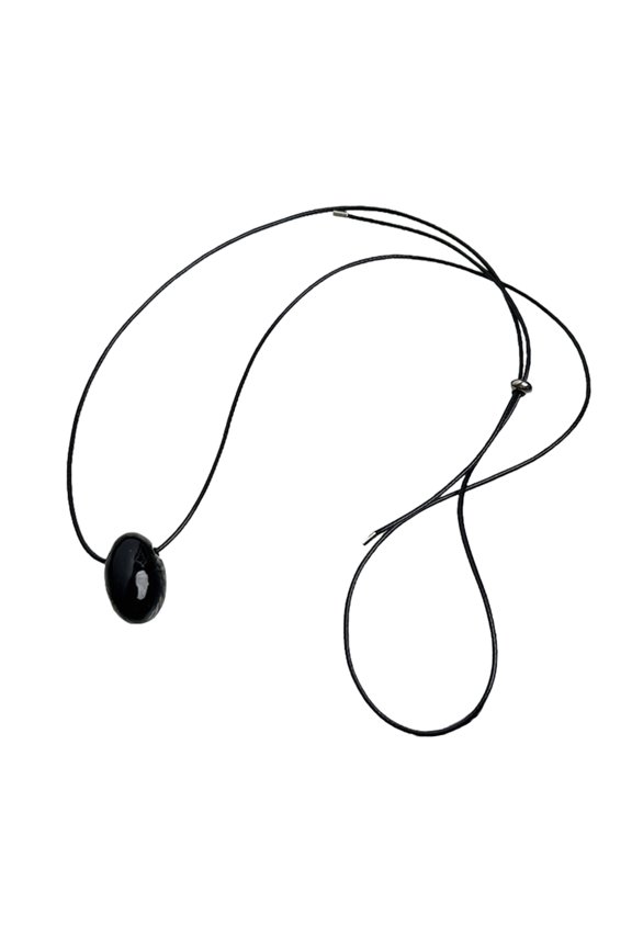 Trendy Inspired Long Sweater Chain Adornments with Agate Sphere Accent