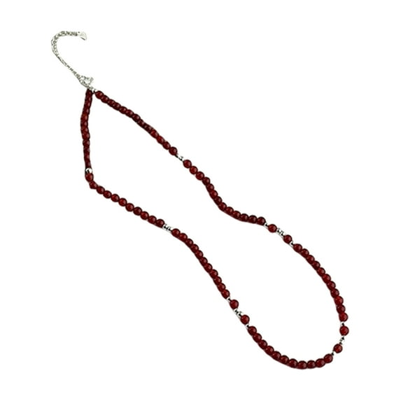 AOOOWER Turquoise/Onyx Beaded Necklace Natural Gemstones Jewelry Fashion Accessories