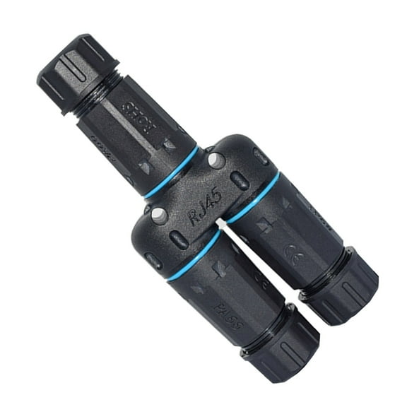 AOOOWER Two-In-One RJ45 8P8C CAT6 Gigabit Networking Cable Connector Splitter with IP68 Waterproof Shielding Protections