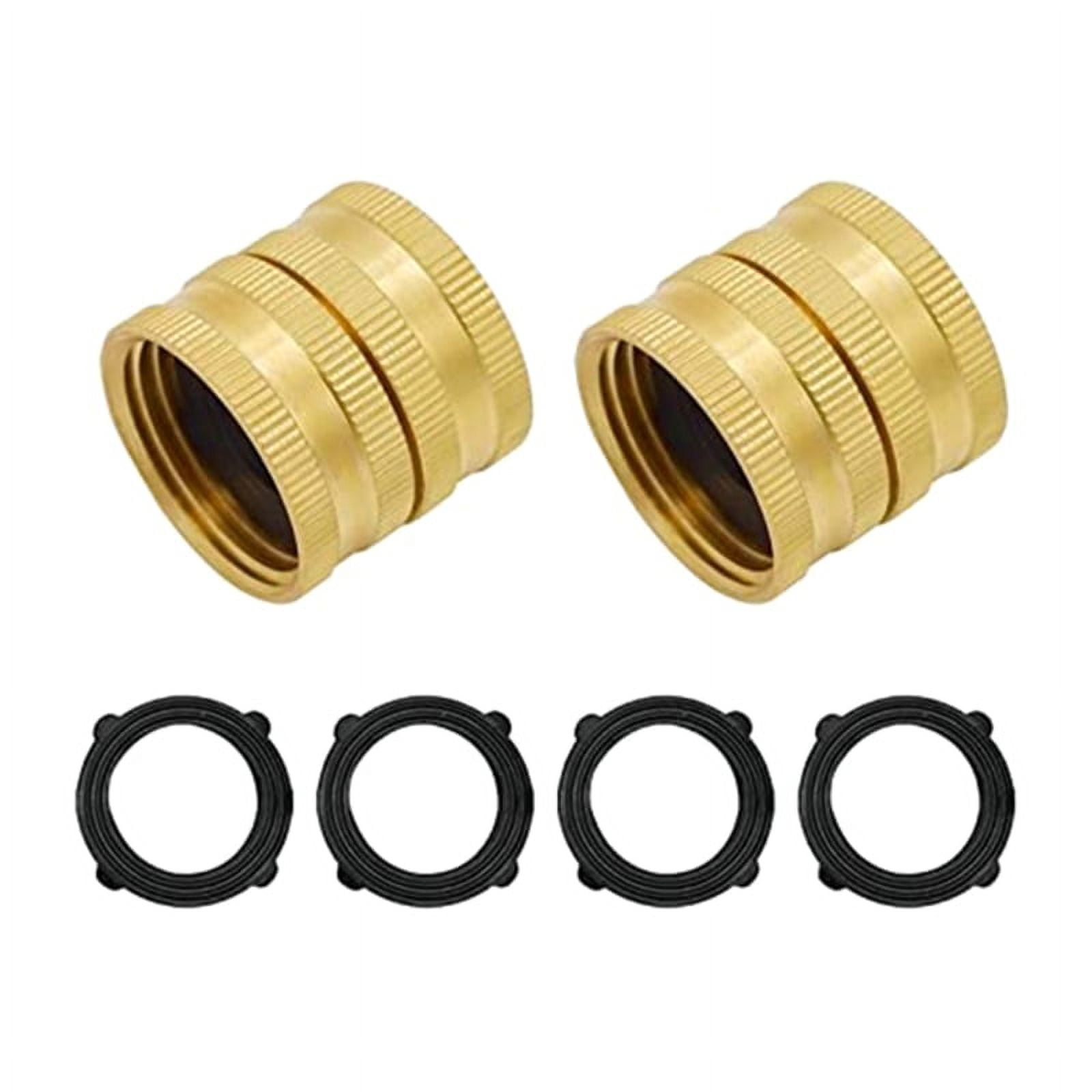 AOOOWER Two-way Female Female Connector Solid Brass Garden Hose