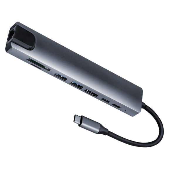AOOOWER Type-C Hub Converter with Card Reader Dongle Docking Station Portable Gigabit Ethernet USB C Hub Multiport Adapter