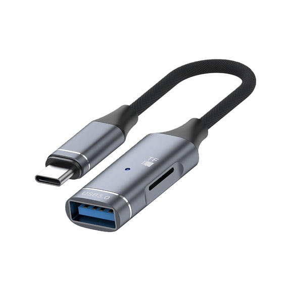 AOOOWER Type C To USB Adapter OTG Connectors TF Card Reader Slot Instantly Plugs Play