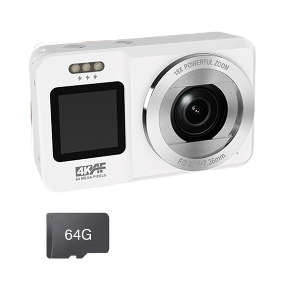 AOOOWER UHD 6400W Pixels Digital Camera 18X Zoom Double Display ABS for Students
