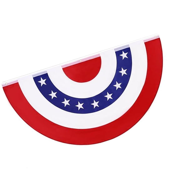 AOOOWER US Patriotics Fan Flag LED Lighted Buntings Banners For National Holiday Event