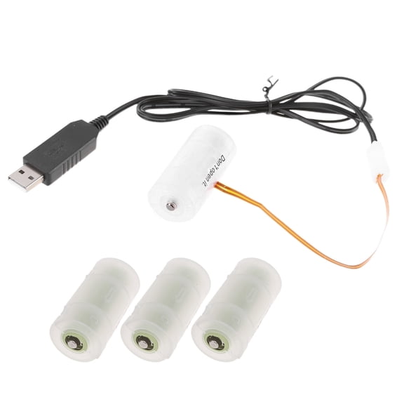 AOOOWER USB 5V2A to 6V Dummy Battery Power Cable for 4PCS LR14 C Battery Eliminators for Electronic Toy Gas Stove Flashlights
