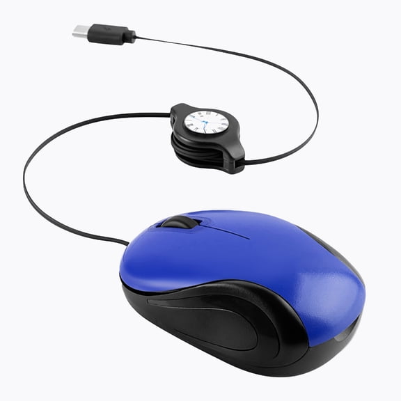 AOOOWER USB C Corded Mouse Retractable Cable Laptops Mouse Corded Mouse Optical Travel