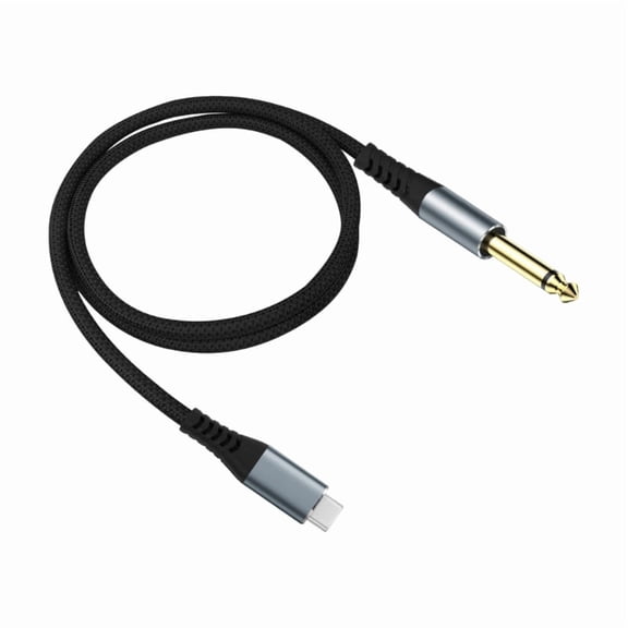 AOOOWER USB C To 6.35mm Sound Auxes Cable Gold Plateds Connectors Braideds Cord DACs Enhanceds