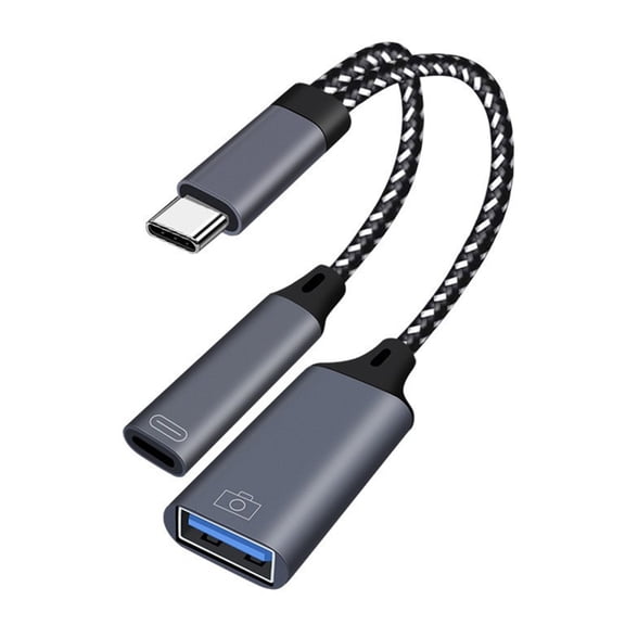 AOOOWER USB C to USB OTG Splitter Aluminum Alloy USB C Splitter Chargers & Data Transfer
