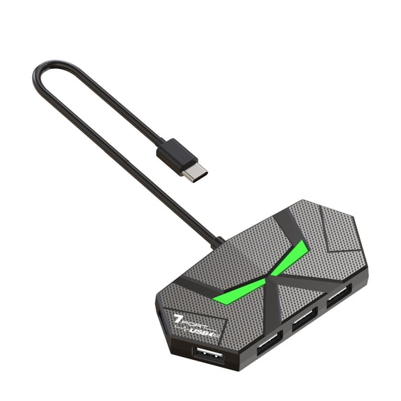 AOOOWER USB Expander for Laptop USB 2.0 Hub USB Extension Splitter with Colorful Light
