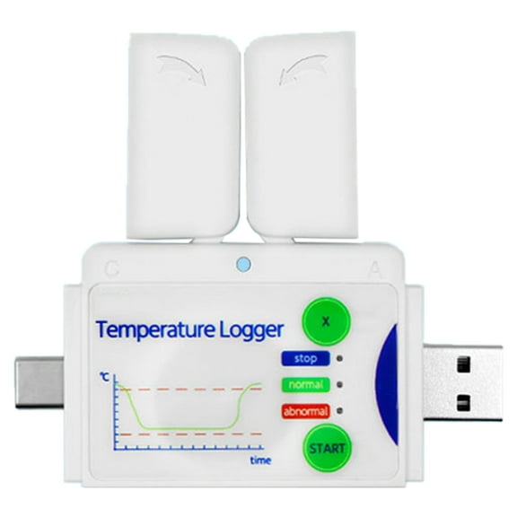 AOOOWER USB Temperature Data Logger Meter with Double Connectors 8640 Points for Reliable Cold Chain Transportation Tracking