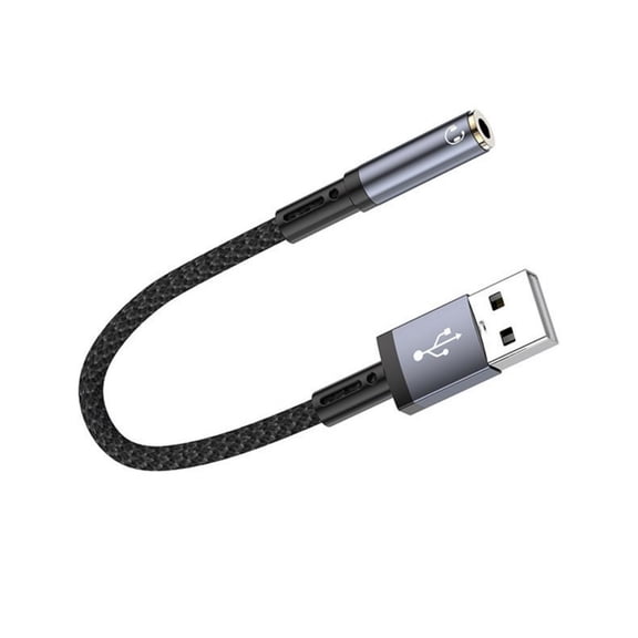 AOOOWER USB To 3.5mm Audios Adapter Stereo Sound Card For Laptop/Desktops Connection