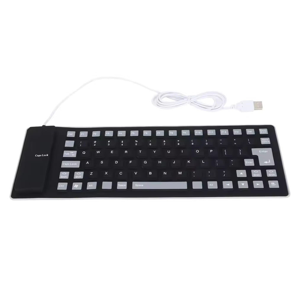 AOOOWER USB Wireds Silicone Keyboards 85Keys Foldable Flexible Rollups ...