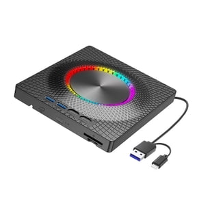 AOOOWER USB3.0 and Type C External Disc Reader Drive for Quick Data Transfer and Disc Burning Ideal for Professional