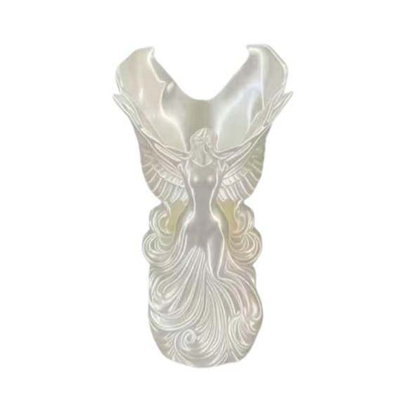 AOOOWER Unique Angel Wing Themed Decorative Pen Cup For Workspaces Desktop Holder