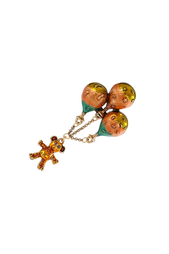 Unique Balloon Bear Brooch Pin Stylish Balloon Bear Tassels Brooches Elegant Lapel Pin For Hats Bags And More