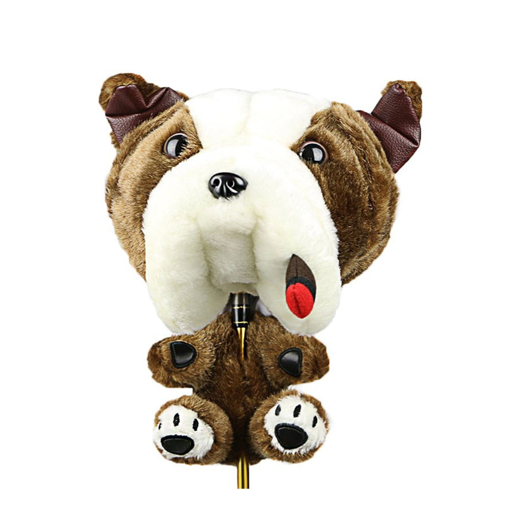 AOOOWER Unique Bulldog Driver Headcover Funny Cartoon Dog Themed Golf Headcover Golf Practice Accessory