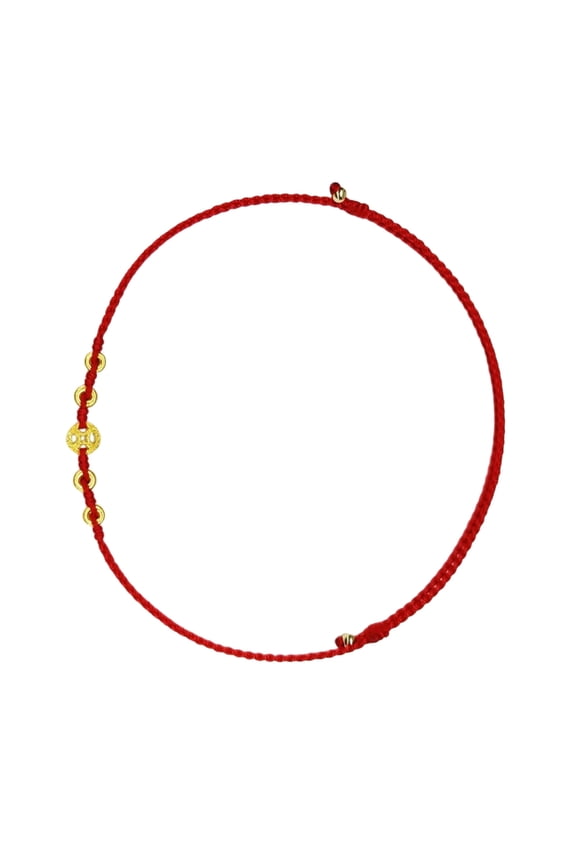 Unique Copper Coin Bracelet with Red Cord Weaving Bracelet Braided Bracelet Present for Students and Youthful Adults