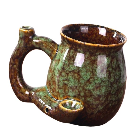 AOOOWER Unique Glaze Ceramic Coffee Pot with Ergonomic Handle Creative Novelty Water Cups for Home Office Use Enduring