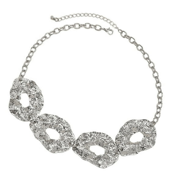 AOOOWER Unique Irregular Circle Choker Necklace Waist Chain Adornment For Women Goth Style Adjustable Metal Chain Jewelry