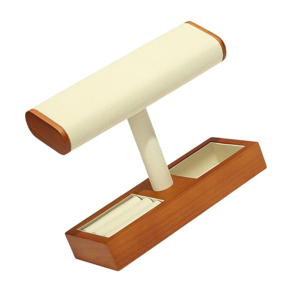 AOOOWER User Friendly Solid Wood T Bar Stand Shelves for Necklace and Bracelet Storage