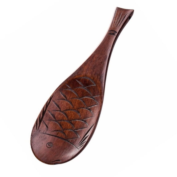 AOOOWER User friendly Fish Shape Wooden Spoon For Cooking Camping Dining