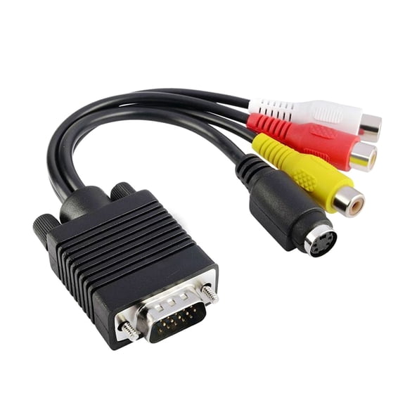 AOOOWER VGA to 3RCA Plus Cable S Video VGA to AV Cable VGA Component Cable for Computer