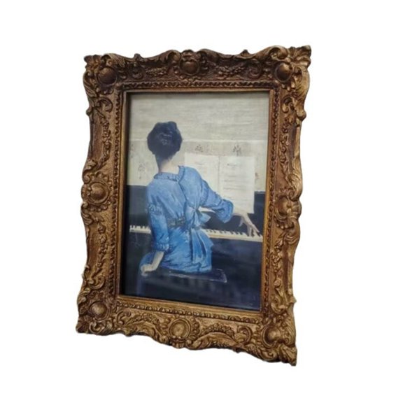 AOOOWER Vintage Antique Resins Picture Holder Frame for Gallery Display and Home Decoration Desktop or Wall Embossed Photo Frame