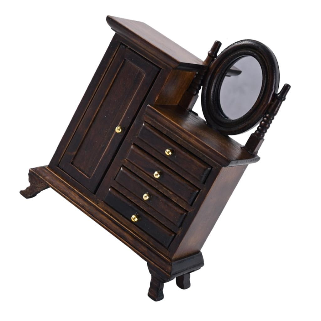 AOOOWER Vintage Vanity Table With Storage Drawers Cabinet Wooden