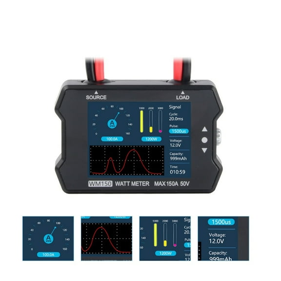 AOOOWER WM150 150A 50V Watt Meter Accurate Motor Testing Device Measure Current Voltage