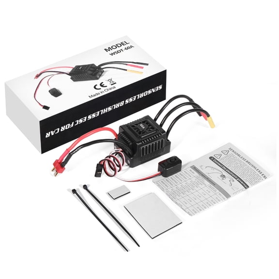 AOOOWER WSDT 60A Waterproof ESC for Remote Control Models Sensorless Low Internal Resistance with Safety Features