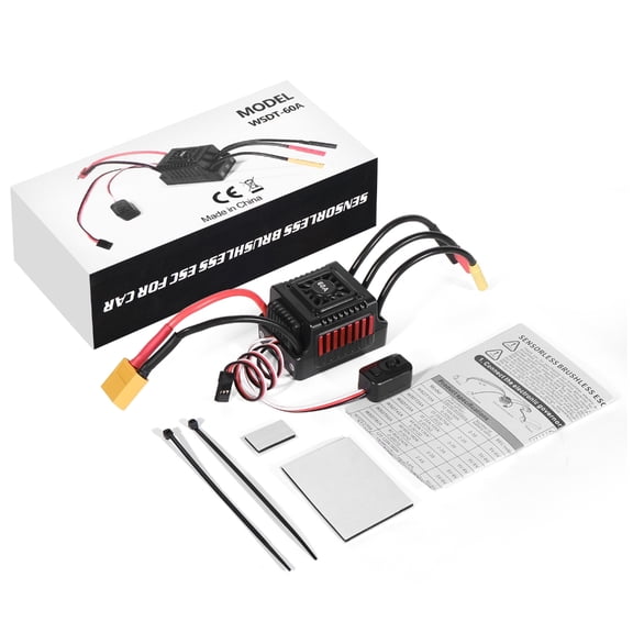 AOOOWER WSDT 60A Waterproof ESC for Remote Control Models Sensorless Low Internal Resistance with Safety Features