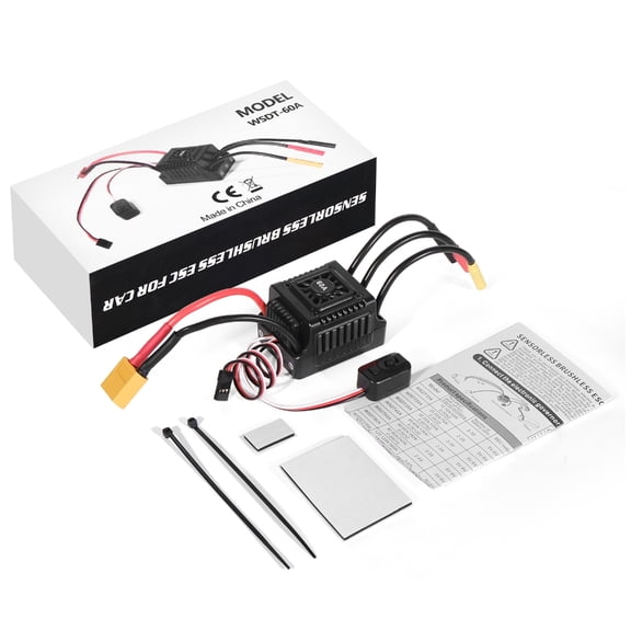 AOOOWER WSDT 60A Waterproof ESC for Remote Control Models Sensorless Low Internal Resistance with Safety Features