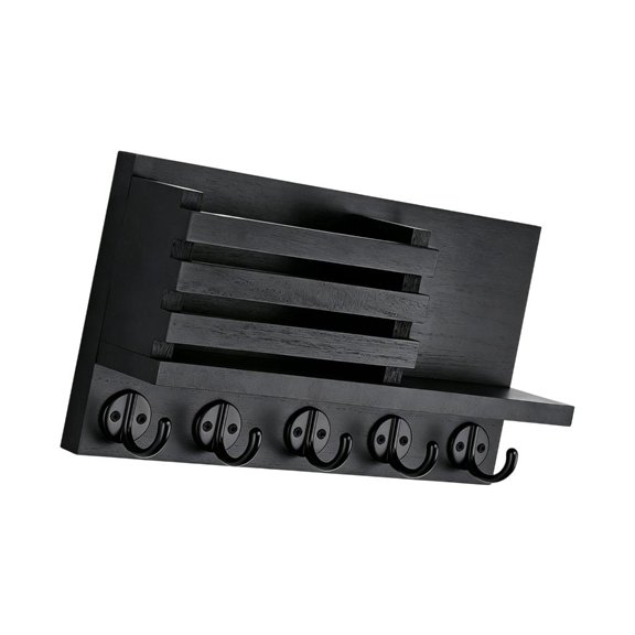 AOOOWER Wall Mounted Entryway Shelf with Hanging Section for Keys and Mail