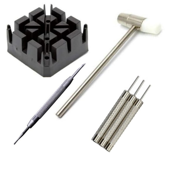 AOOOWER Watch Remover Tool with Hammer and Pins Punch Removal Tools Set for Watch Repair