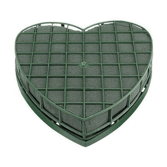 AOOOWER Wedding Car Heart Shape Flower Foam Cage Box with Suction Cup Green Styrofoam Wet Floral Block Artificial Mud Florist Arrangements Party Decoration