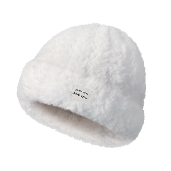 AOOOWER Winter Warm Beanie Cap Plush Knitted Sports Hat Fashion Windproof Ski Hat