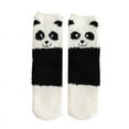 thumbnail image 1 of AOOOWER Women Cartoon Winter Fuzzy Slipper Socks Cute Panda Penguin Warm Hosiery, 1 of 21