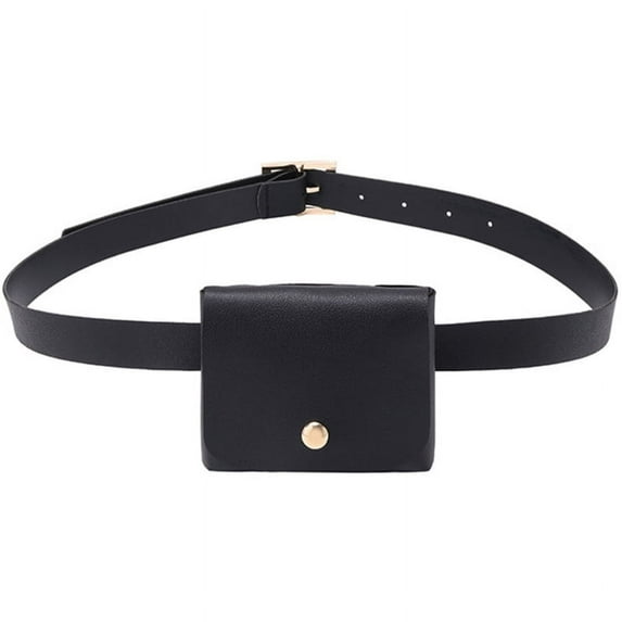AOOOWER Women Girls PU Fanny Pack Casual Waist Bag Classic Cell Phone Pocket with Removable Belt