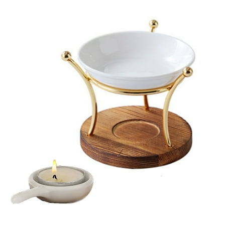 AOOOWER Wood Base Wax Melt Burners for Scented Candle and Essential Oil Warmer Diffuser