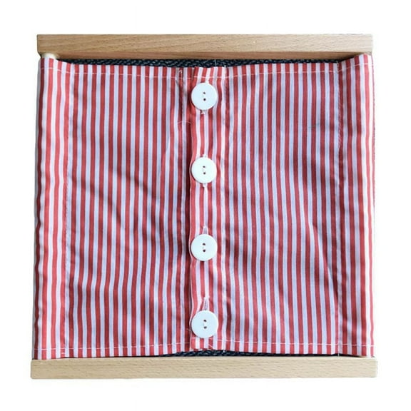 AOOOWER Wood Buttons Dressing Frame Wooden Frame Unisex Toddler Montessori Materials Toy