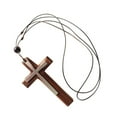 thumbnail image 1 of AOOOWER Wood Crucifix Pendant Necklace for Men and Women Adjustable Length Unisex Choker, 1 of 12