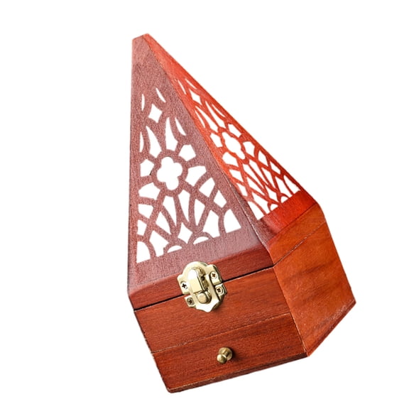 AOOOWER Wood Scented Diffuser Fragrant Ornament Holder Box with Pyramid Lid and Drawer for Living Space Home Store Birthday Gift
