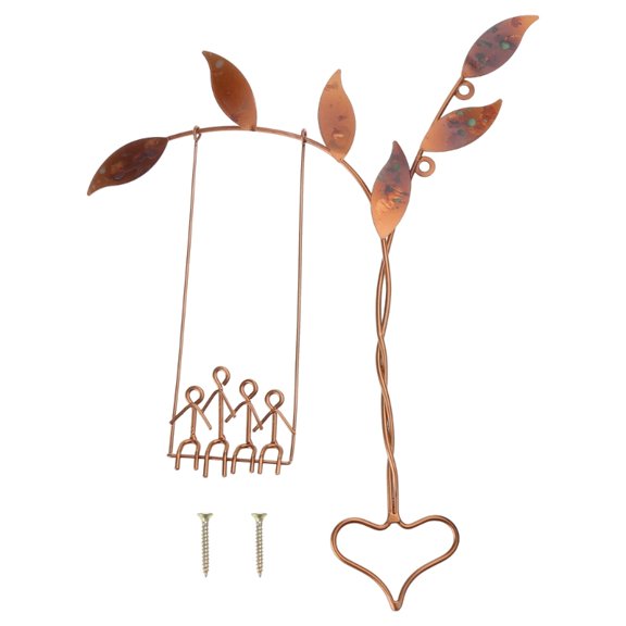 AOOOWER Wood Wall Decor,Rooted in Love Swing Sculpture Wall Art Decorative Wall Hangings Ornaments for Living Room Bedroom Decor