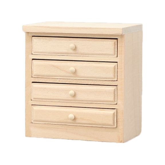 AOOOWER Wooden Dollhouses Kitchen Cabinet with Functional Drawer Miniature Furniture Model For Creative Dollhouses Scene Building