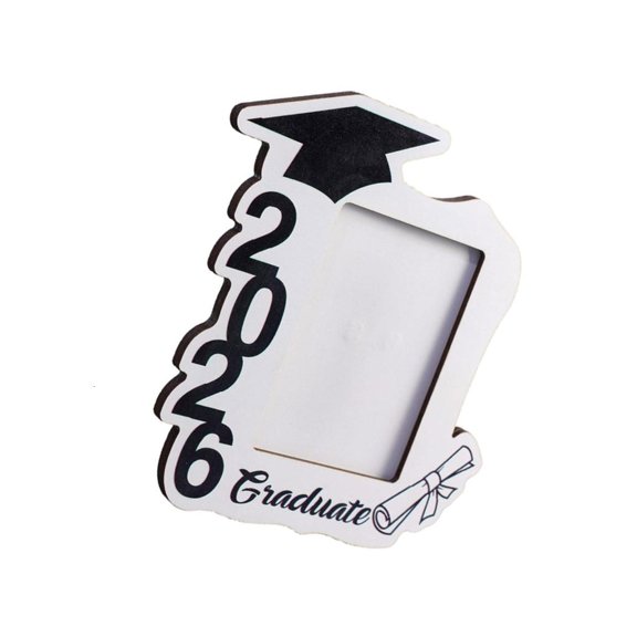 AOOOWER Wooden Graduation Photo Display for Study Space, Standing Frame with Rear Panel for Presenting a Special Photograph