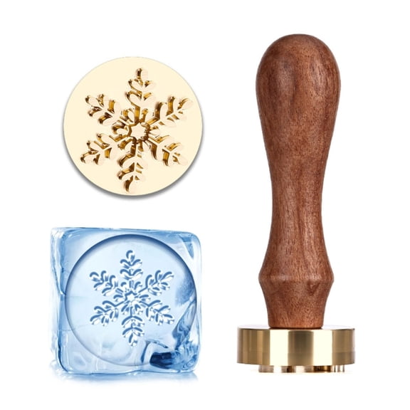 AOOOWER Wooden Handle Ice Stamper for Embossing On Ice Chocolate Candy Dessert Butter