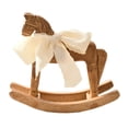 thumbnail image 1 of AOOOWER Wooden Horse Figurine Rocking Horse Statue with Ribbon Decorative Unique Collectible Holiday Ornament Table Shelf Decors, 1 of 12