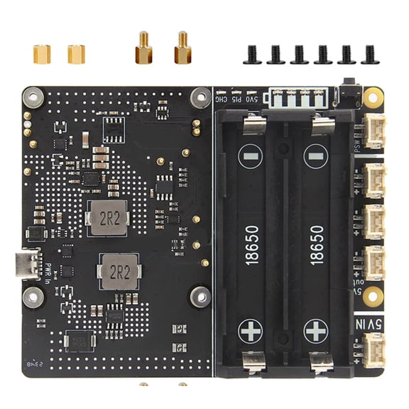 AOOOWER X1201 UPS Power Management Expansion Board With Seamlessly Switching USB C/XH2.54-2P Connection For RPi 5