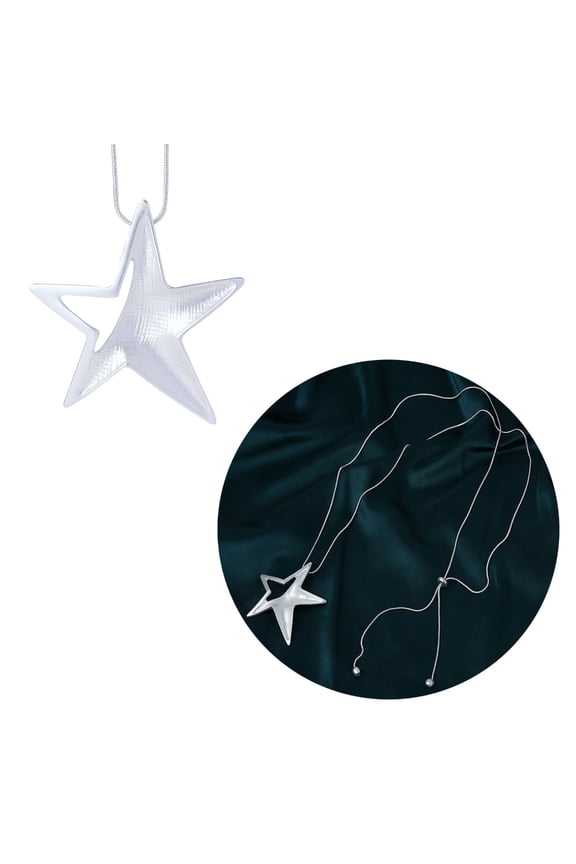 Y2K Hollow Five-pointed Star Pendant Necklace for Women Egirl Korean Fashion Punk Sweater Neck Chain Trend Jewelr