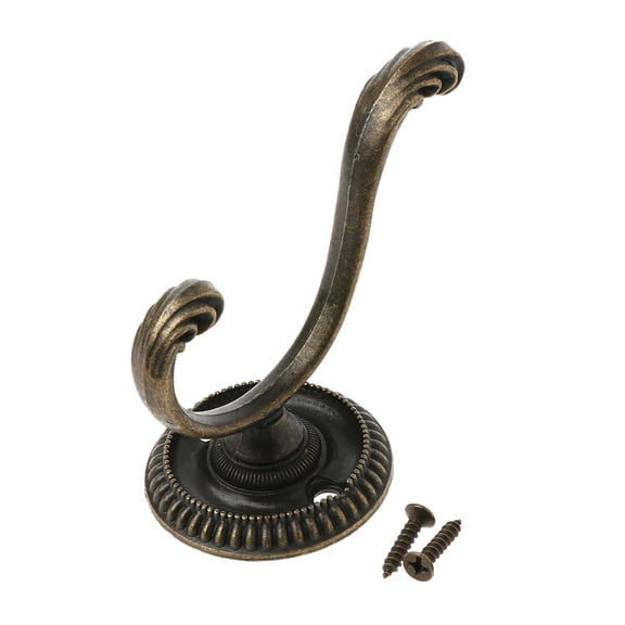 AOOOWER Zinc Alloy Hat Hanger Coat Hooks Antique Hanger Up & Down Double-hook Heavy Duty Robe Holder Rustic Farmhouse Decor
